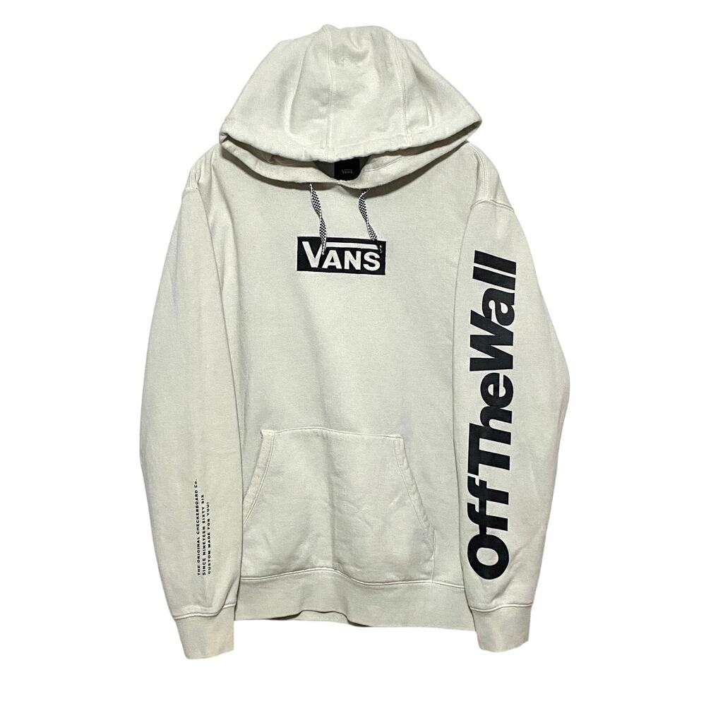 Vans Off The Wall Spell Out Sleeves Hoodie Sweatshirt Mens S Skater Grunge Edgy